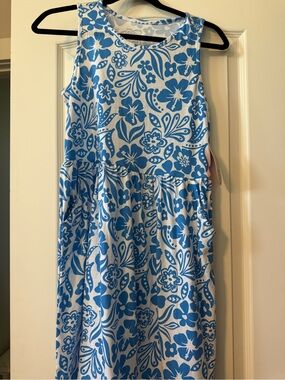 Blue Floral Sleeveless juniors dress